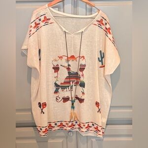 Western cowboy tunic with beads